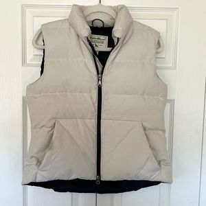Eddie Bauer: Goose Down Quilted Cream Vest (Size: Large)